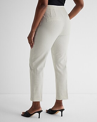Editor Super High Waisted Pinstripe Straight Ankle Pant
