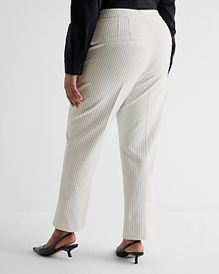 Editor Super High Waisted Pinstripe Straight Ankle Pant