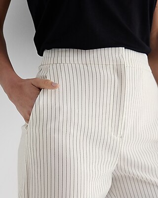 Editor Super High Waisted Pinstripe Straight Ankle Pant