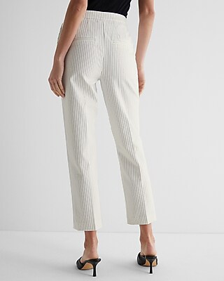 Editor Super High Waisted Pinstripe Straight Ankle Pant