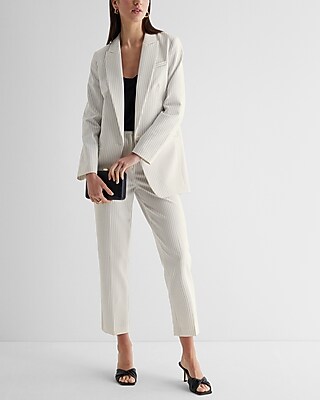 Editor Super High Waisted Pinstripe Straight Ankle Pant