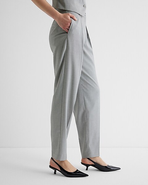 ASOS DESIGN cigarette pants with elastic waist in textured stripe