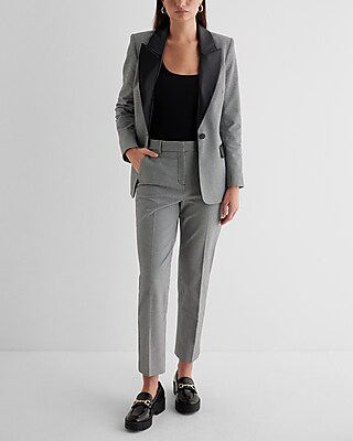 Editor Super High Waisted Houndstooth Straight Ankle Pant