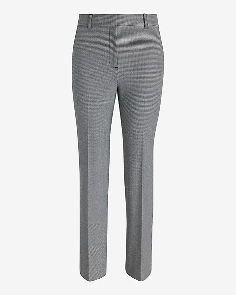 Editor Super High Waisted Houndstooth Straight Ankle Pant | Express