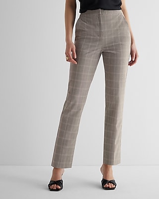 Express Editor High Waisted Linen-Blend Pintuck Trouser Pant
