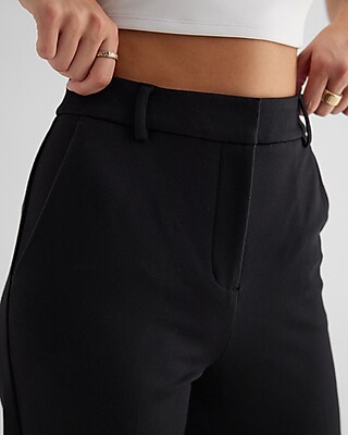Editor Super High Waisted Fleece-Lined Straight Ankle Pant