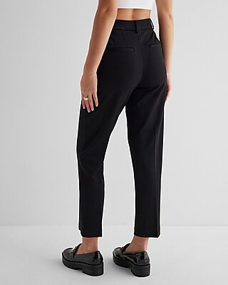 Editor Super High Waisted Fleece-Lined Straight Ankle Pant