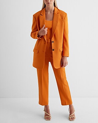 Editor High Waisted Twill Straight Ankle Pant