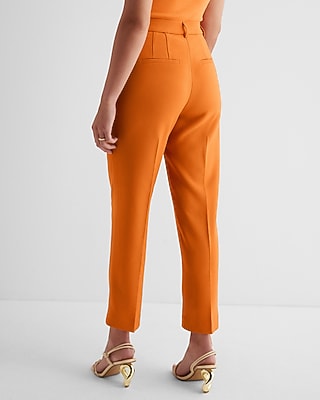 Editor High Waisted Twill Straight Ankle Pant