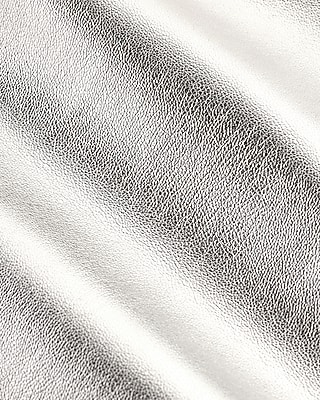 High Waisted Metallic Faux Leather Modern Straight Pant