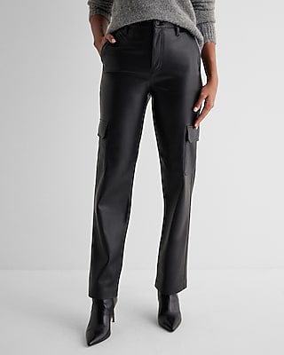 Express High Waisted Nylon Convertible Hem Cargo Trouser Pant Black Women's  Short