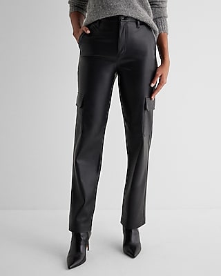 Express Solid Black Faux Leather Pants Size S - 73% off