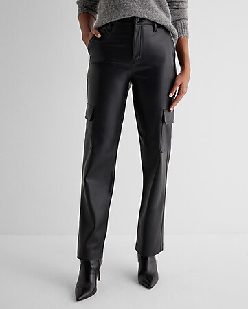 APHT009 Women's High Waisted Black Cargo Pants