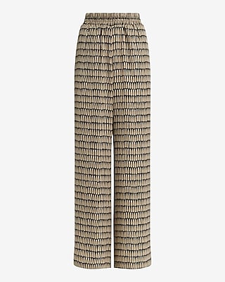 High Waisted Printed Wide Leg Pull On Pant
