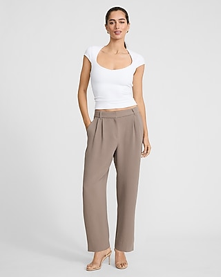 Signature Crepe High Waisted Relaxed Tapered Ankle Pant