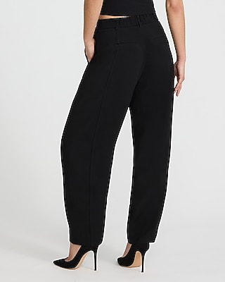 Signature Crepe High Waisted Relaxed Barrel Pant