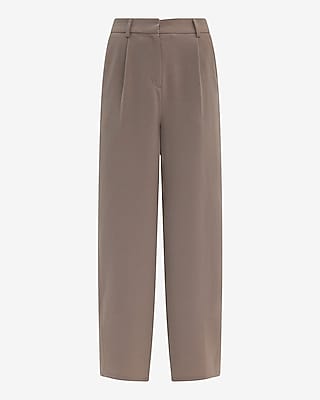 Signature Crepe High Waisted Relaxed Barrel Pant