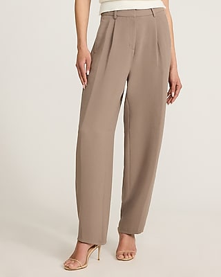 Signature Crepe High Waisted Relaxed Barrel Pant