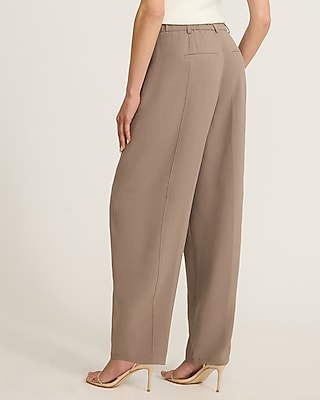 Signature Crepe High Waisted Relaxed Barrel Pant