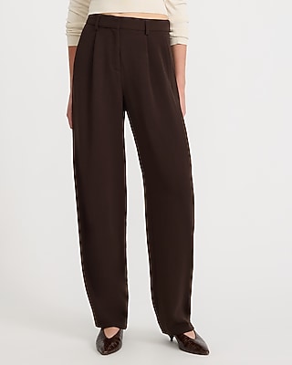 High Waisted Relaxed Barrel Pant Signature Crepe
