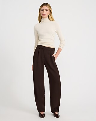 High Waisted Relaxed Barrel Pant Signature Crepe