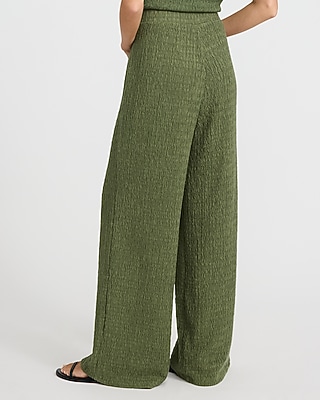 Textured Knit High Waisted Pull On Pant