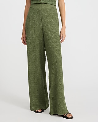 Textured Knit High Waisted Pull On Pant