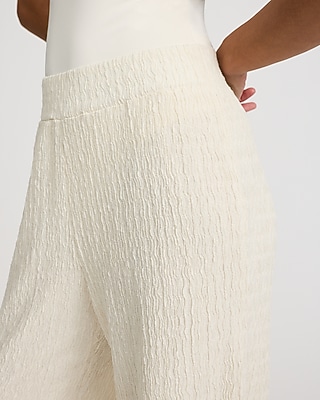 Textured Knit High Waisted Pull On Pant