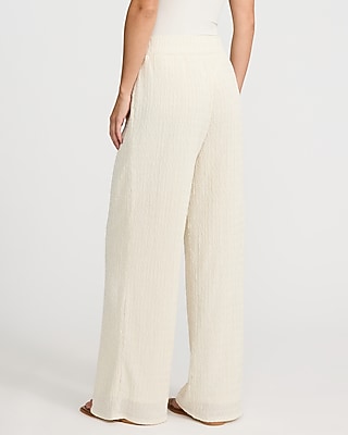 Textured Knit High Waisted Pull On Pant