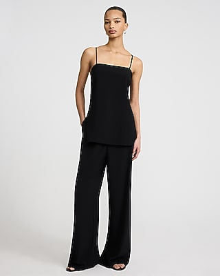High Waisted Drawstring Pull On Pant