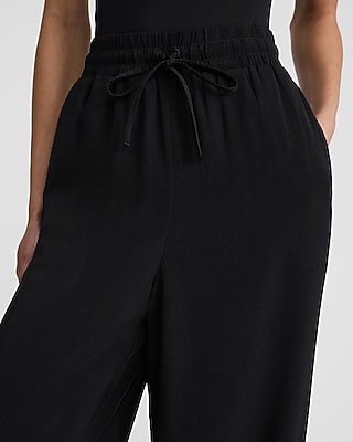 High Waisted Drawstring Pull On Pant
