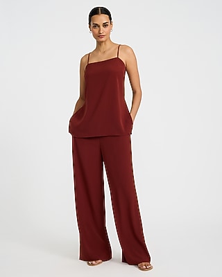 High Waisted Drawstring Pull On Pant