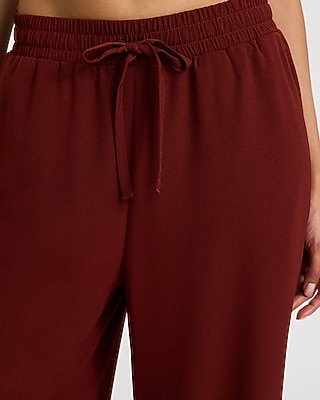 High Waisted Drawstring Pull On Pant