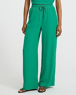 High Waisted Drawstring Pull On Pant