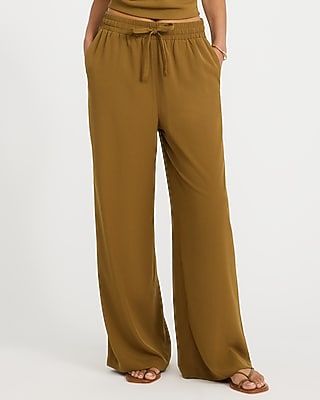 chocolate brown dress for men High Waist Pleated Wide Leg Dress Pant