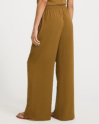 High Waisted Drawstring Pull On Pant