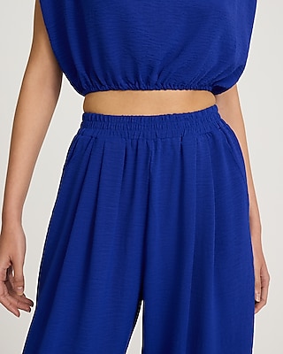 High Waisted Pull On Wide Leg Pant