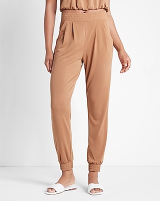 super high waisted silky sueded jersey joggers