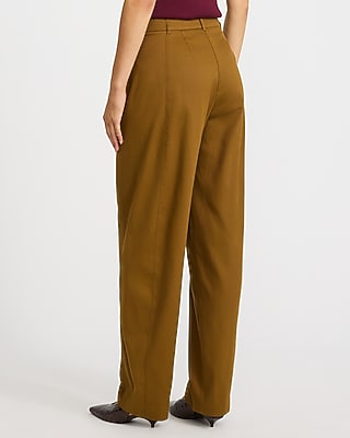 Cotton Canvas High Waisted Barrel Pant