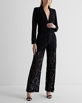 High Waisted Lace Trouser Pant