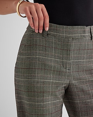 Editor Mid Rise Plaid Relaxed Trouser Pant