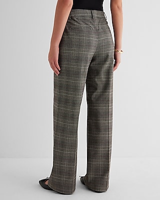 Editor Mid Rise Plaid Relaxed Trouser Pant