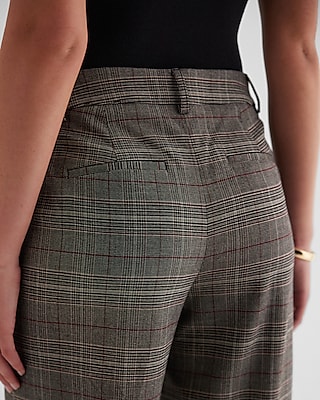 Editor Mid Rise Plaid Relaxed Trouser Pant