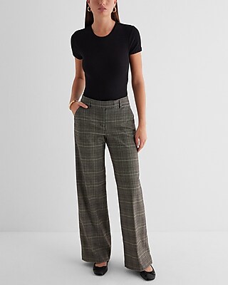 Editor Mid Rise Plaid Relaxed Trouser Pant