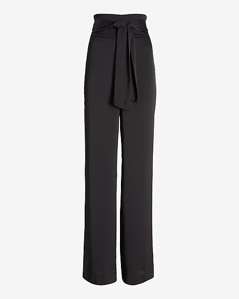 Express Pink Satin Ankle High Rise Pants