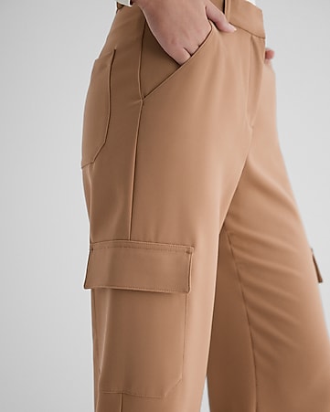Trendsi Elastic Waist Cargo Pants Charcoal / XL