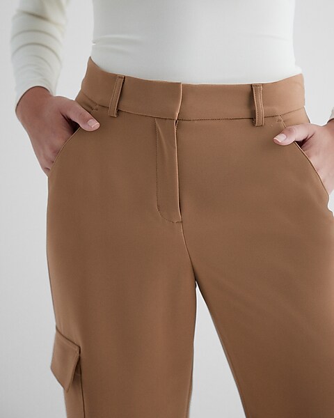 High Waist Pocket Button Design Cargo Pants Women Spring Summer