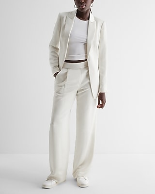 High Waisted Satin Pleated Trouser Pant
