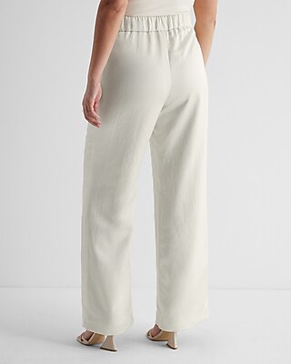 High Waisted Satin Pleated Trouser Pant