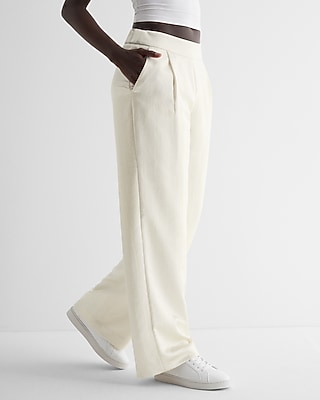 High Waisted Satin Pleated Trouser Pant